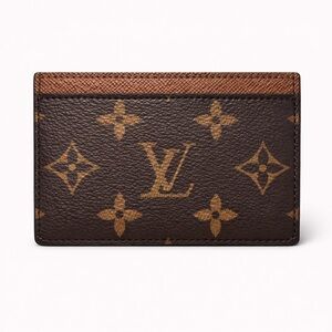 Louis Vuitton LV Brown and Tan Monogram Card Holder Wallet NEW W/ COA